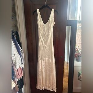 Lulu's Cream Backless Maxi Dress